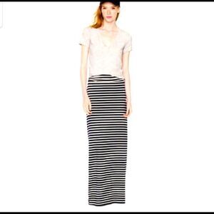 J.Crew navy and white stripe stretchy maxi skirt size XS